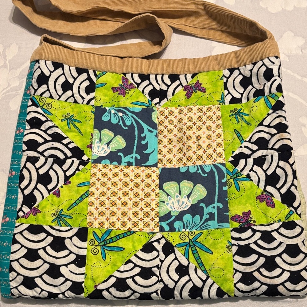 Artisan Patchwork Quilted Vintage Shoulder Bag- B… - image 1